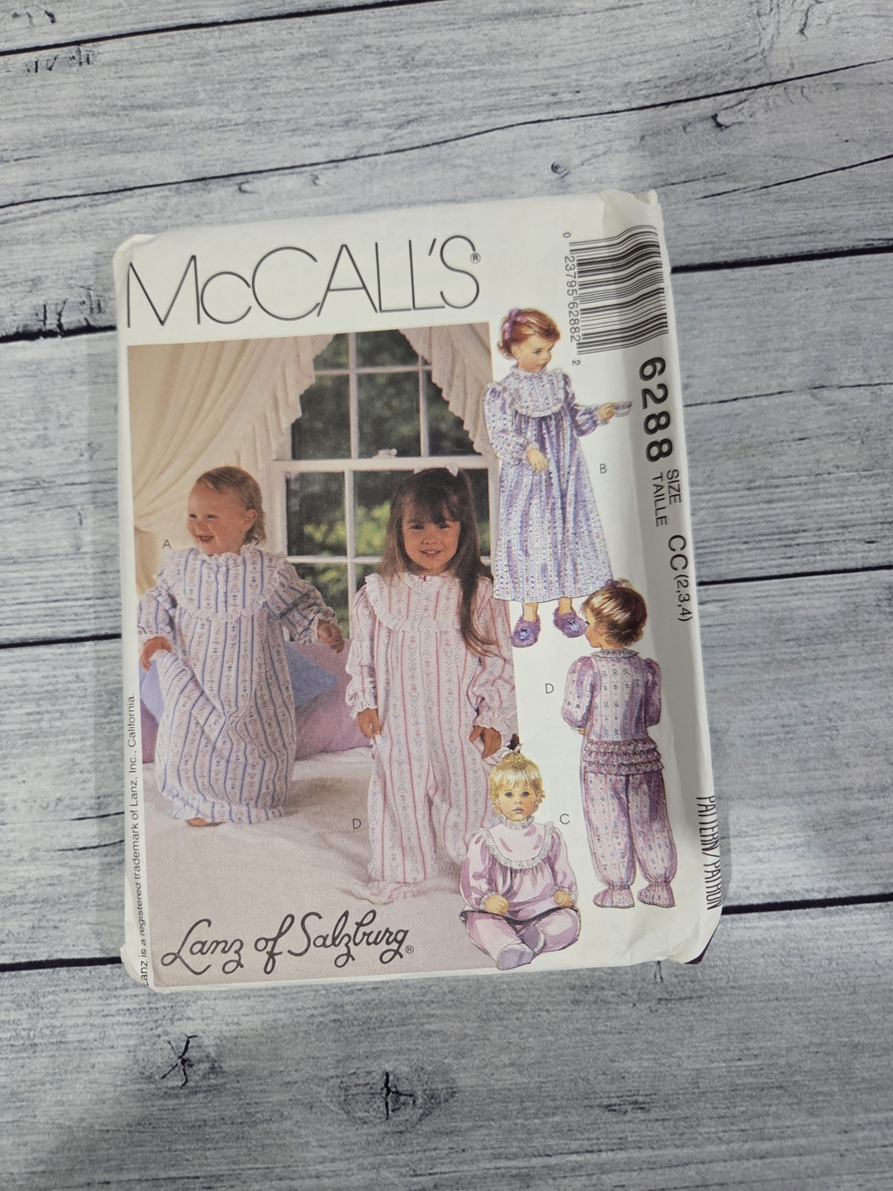 McCall's Sewing Pattern 6288 Size CC 2-3-4